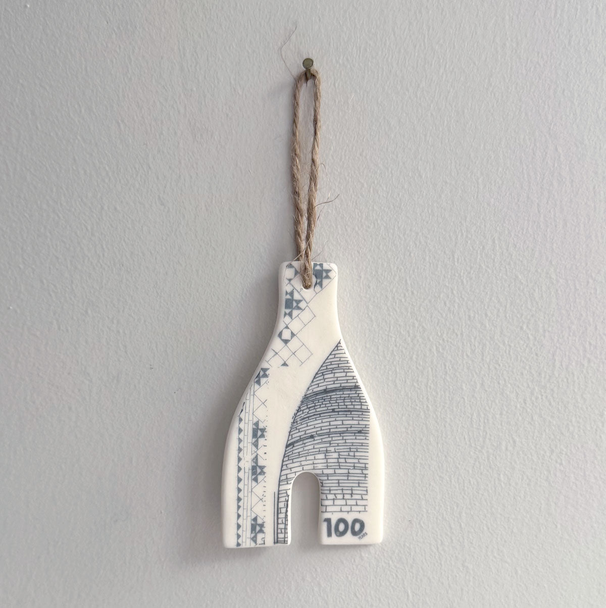 Handmade Bottle Kiln Decoration - 100 Years, Stoke-on-Trent Centenary, Blue