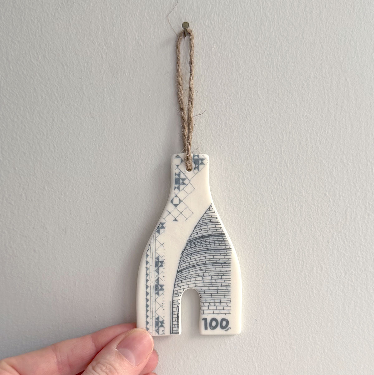 Handmade Bottle Kiln Decoration - 100 Years, Stoke-on-Trent Centenary, Blue