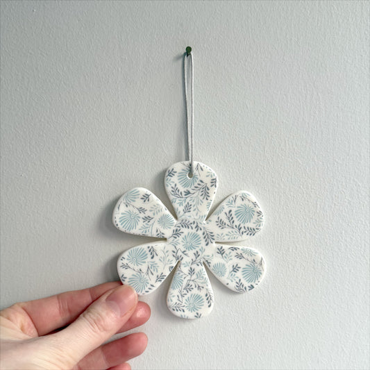 Handmade Flower Decoration - Blue Daisy Design