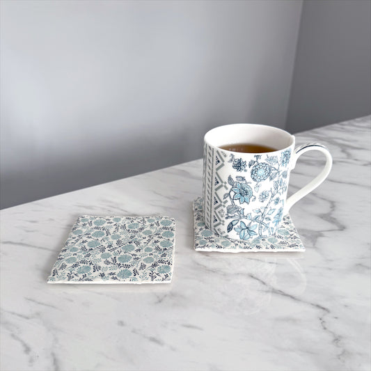 Porcelain Daisy Coaster Set
