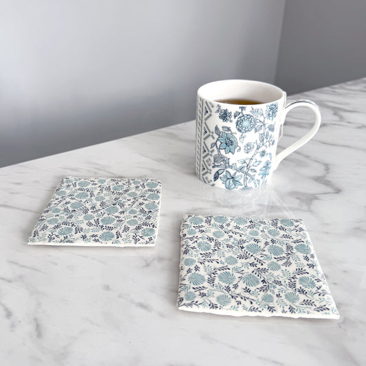 Porcelain Daisy Coaster Set
