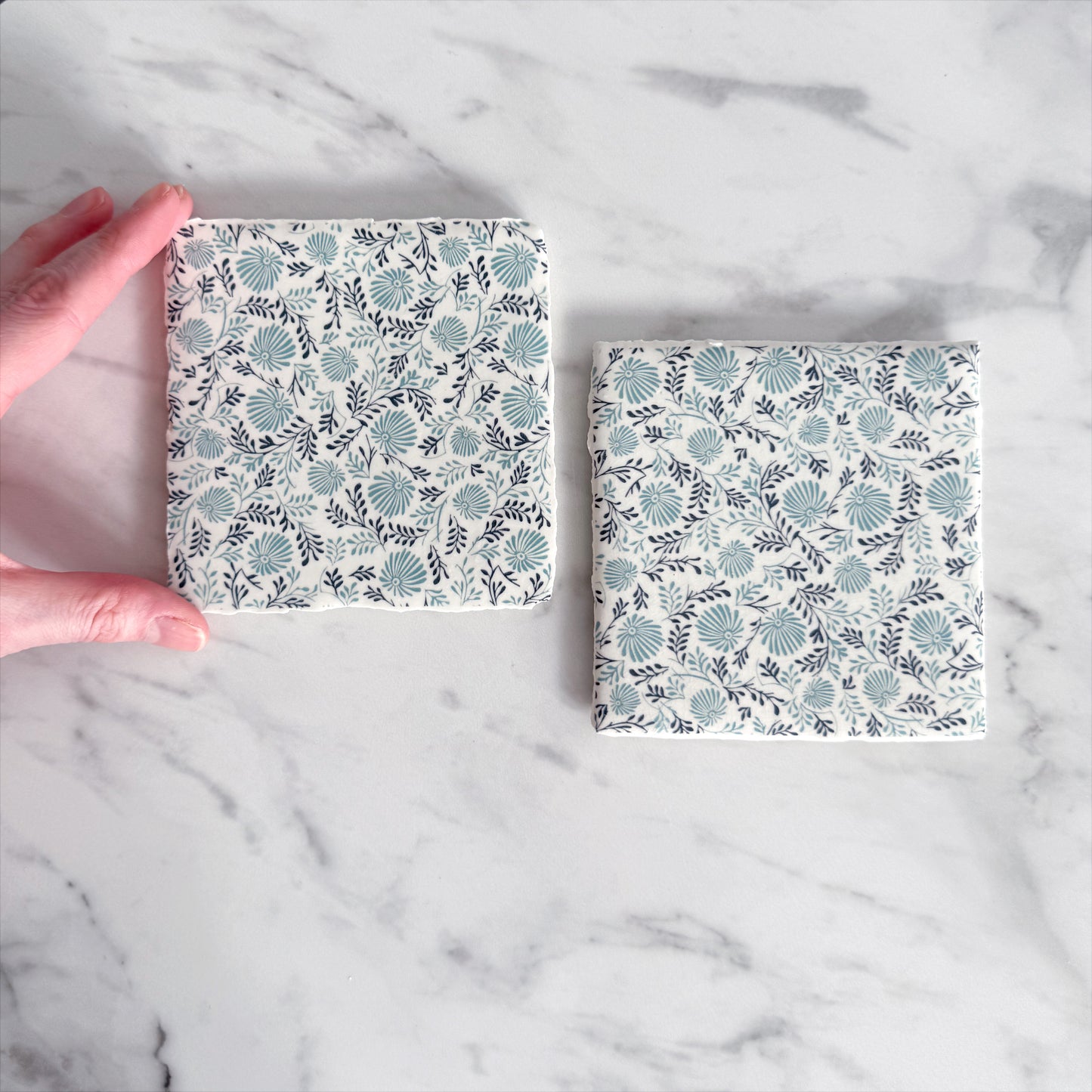 Porcelain Daisy Coaster Set