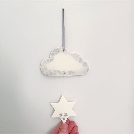 Cloud & Star Decoration - Grey