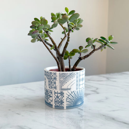 Architecture Planter Pot/ Tealight Holder - Blue