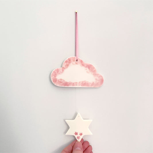 Cloud & Star Decoration - Pink