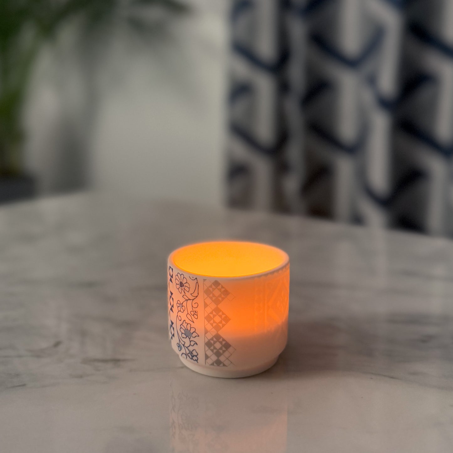 Small Etched Fusion Tealight Holder - Jasmine