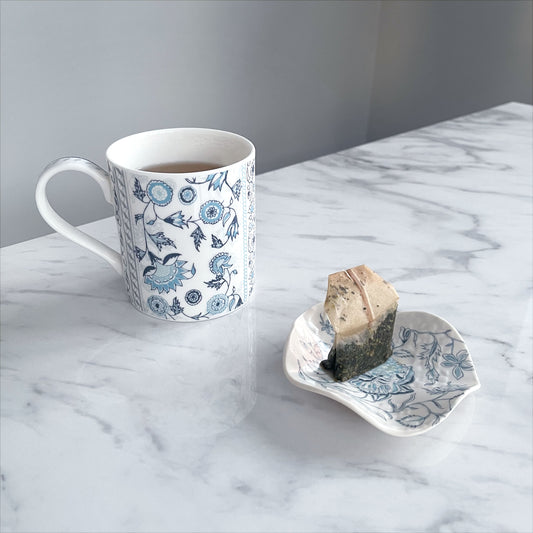 Small Porcelain Jewellery/Trinket Dish - Peony Print