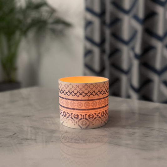 Victorian Tiles Planter Pot/ Tealight Holder