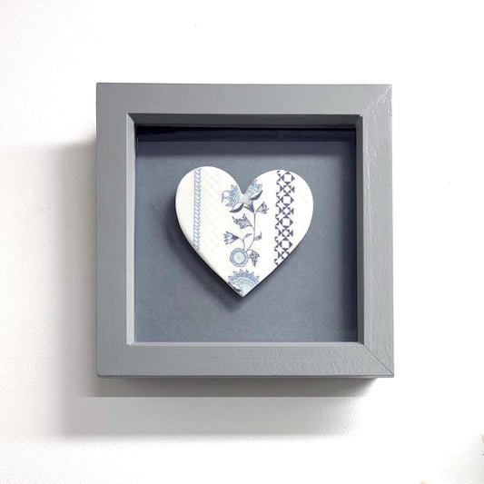 Framed Porcelain Heart - Jasmine