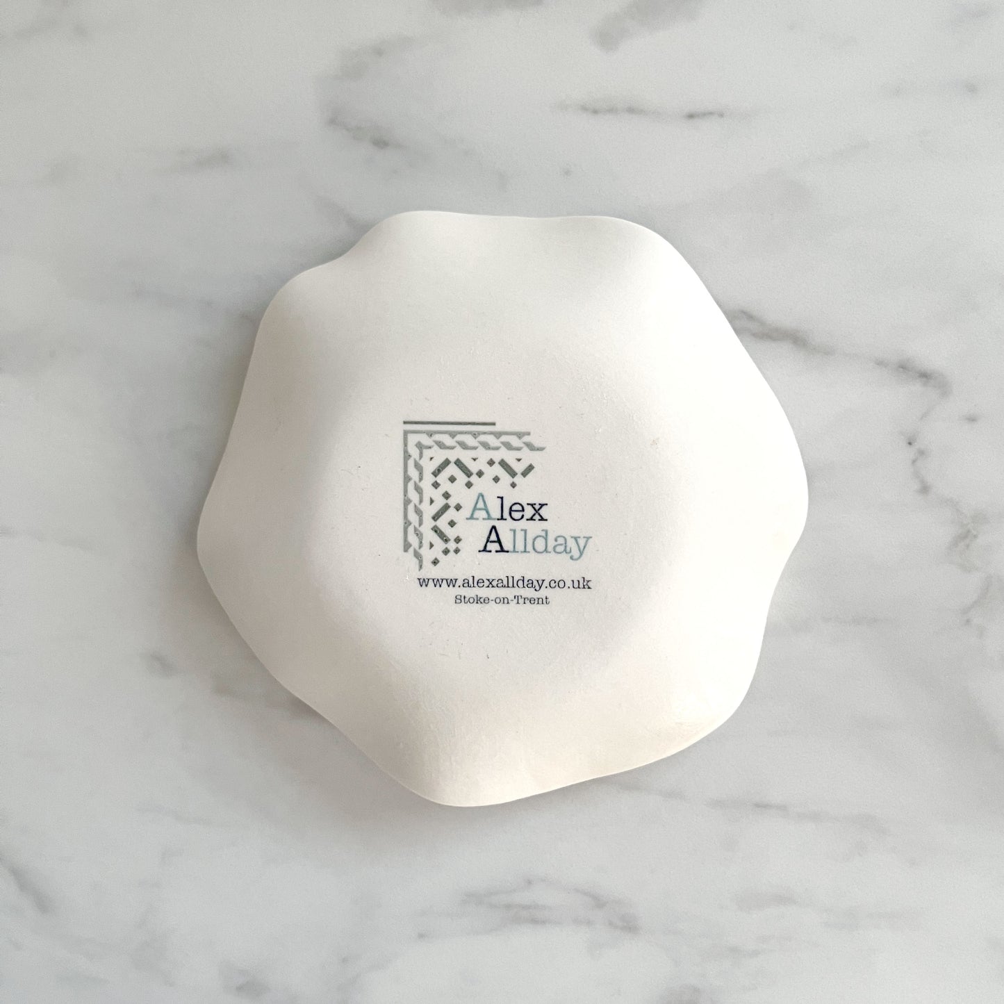 Medium Porcelain Trinket Dish/ Teabag Holder - Peony Print