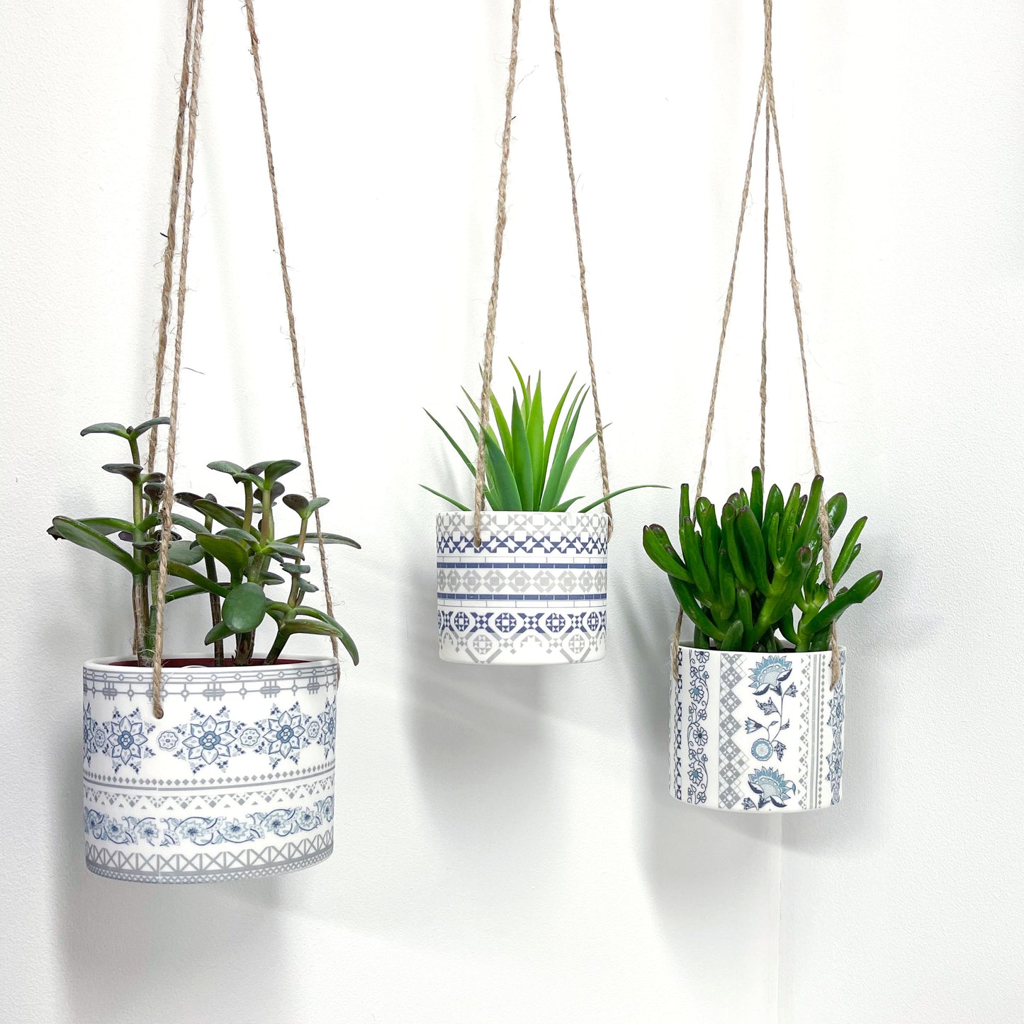Hanging Planter Pot - Victorian Tiles