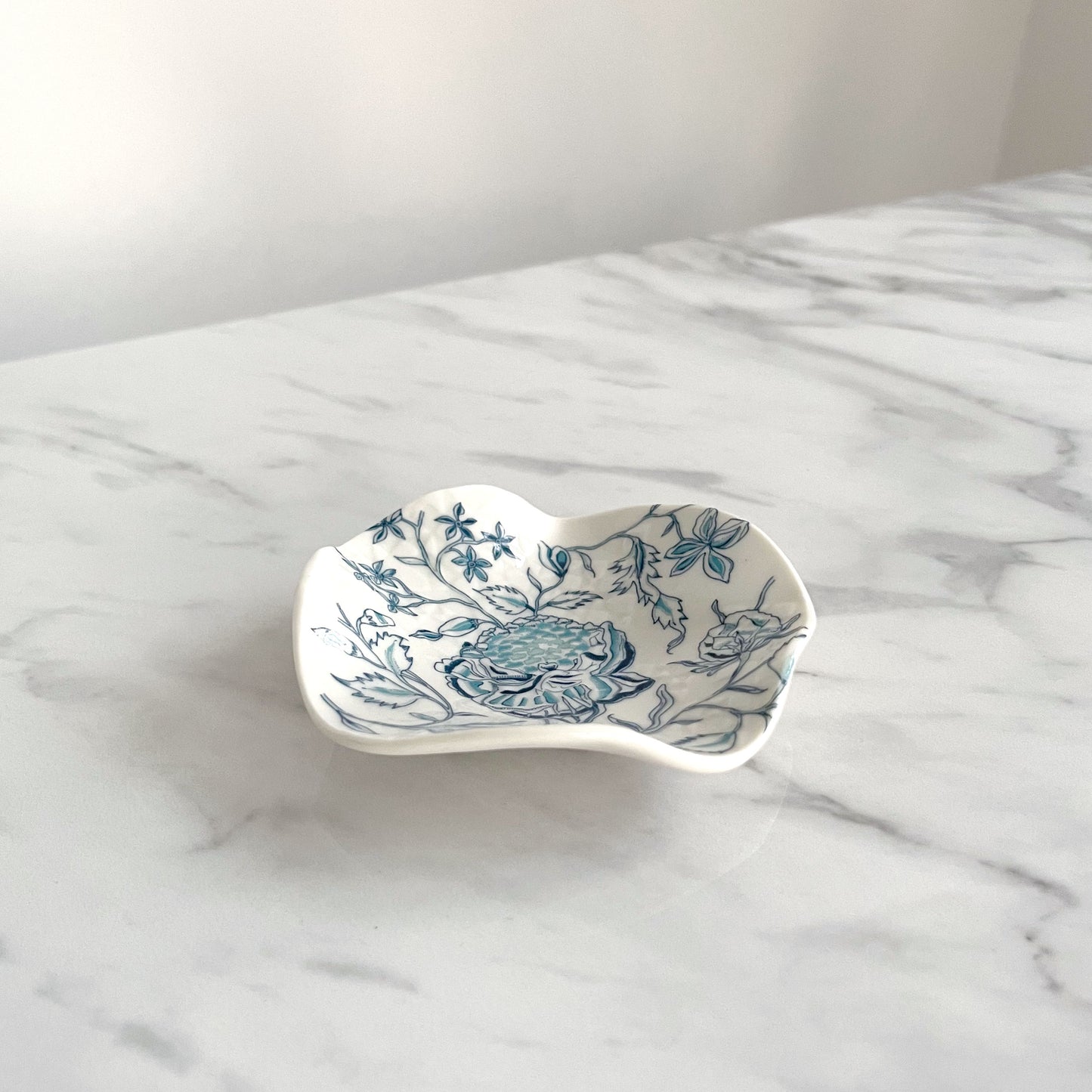 Small Porcelain Jewellery/Trinket Dish - Peony Print