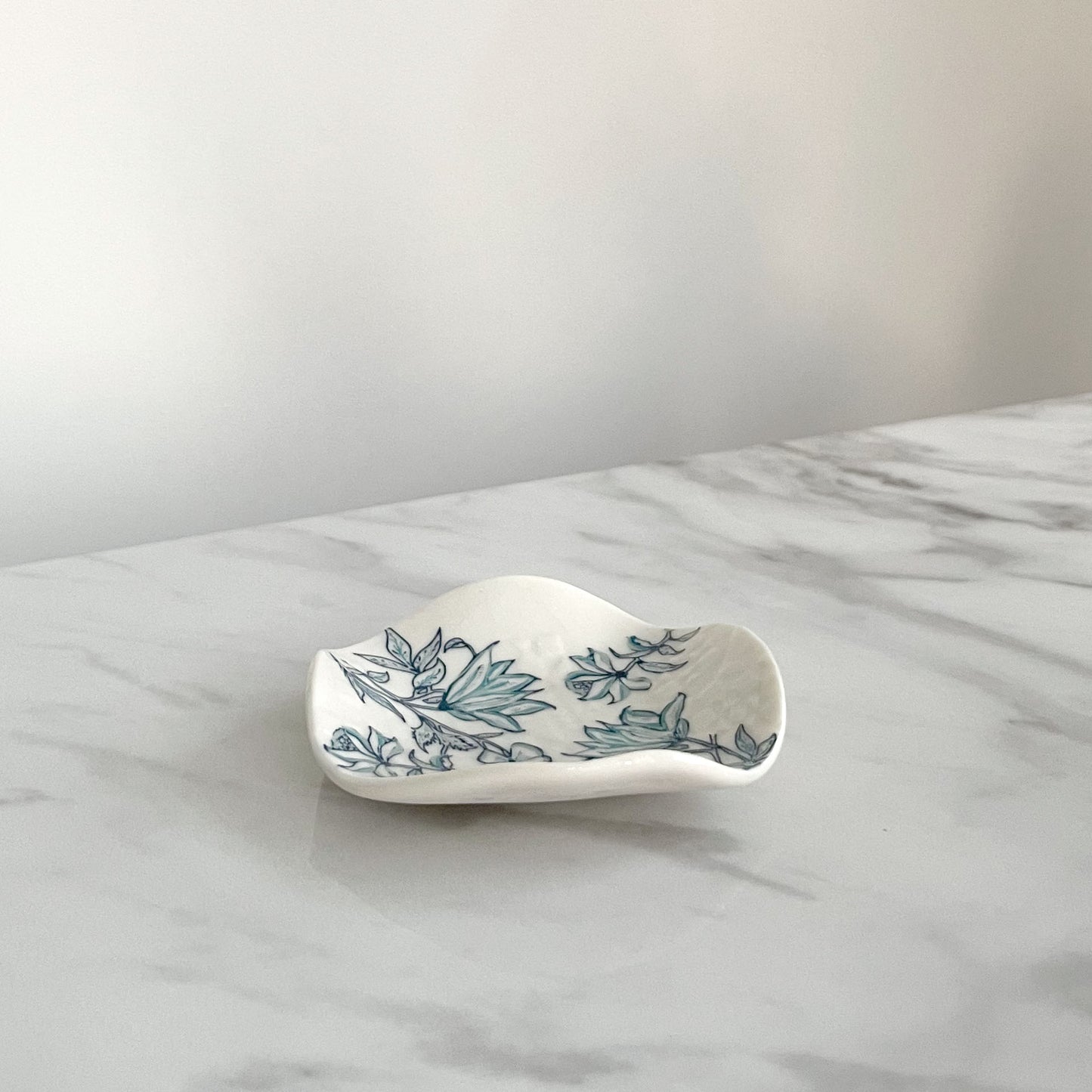 Tiny Porcelain Jewellery/Trinket Dish - Azalea Print