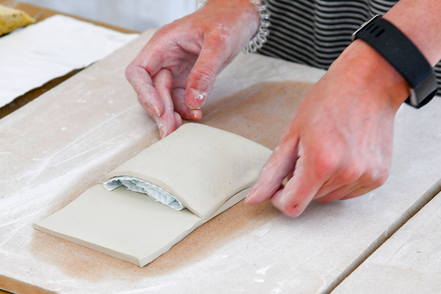 Narrow Wall Hanging Pocket Planter - Blue Fusion Design 2