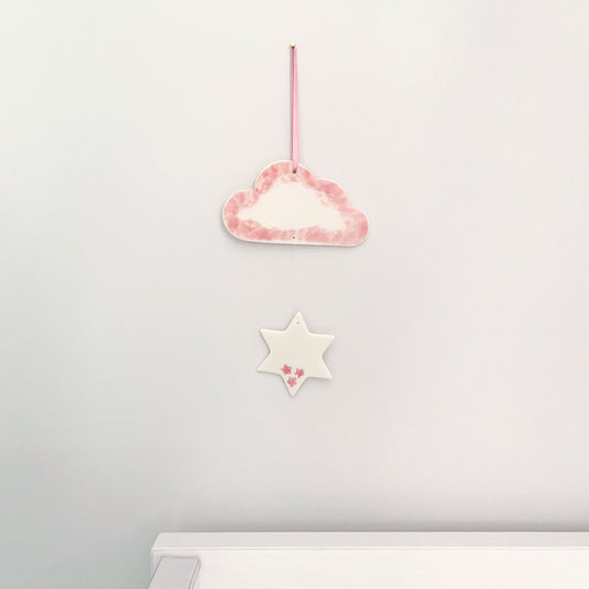 Cloud & Star Decoration - Pink