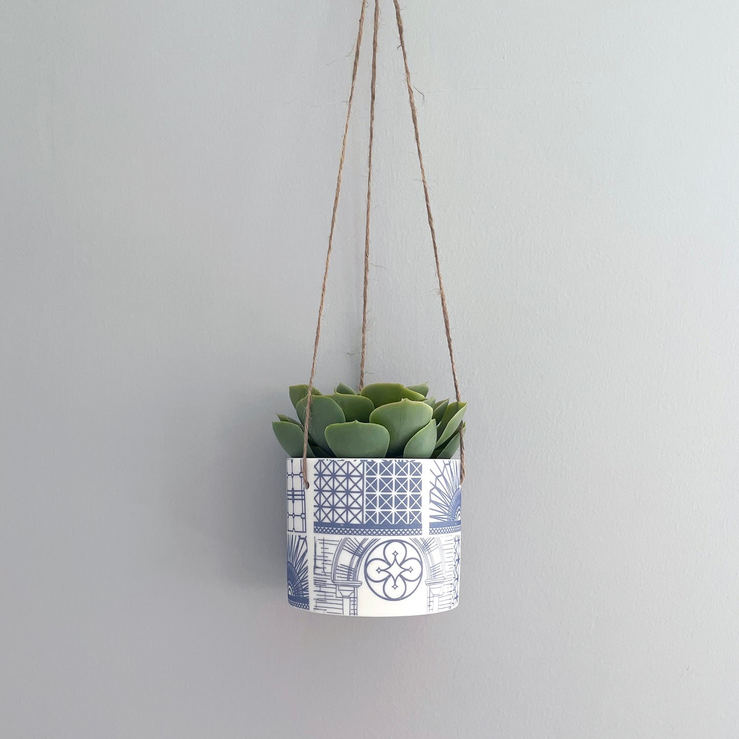 blue and white ceramic hanging planter Architecture Hanging Planter Pot