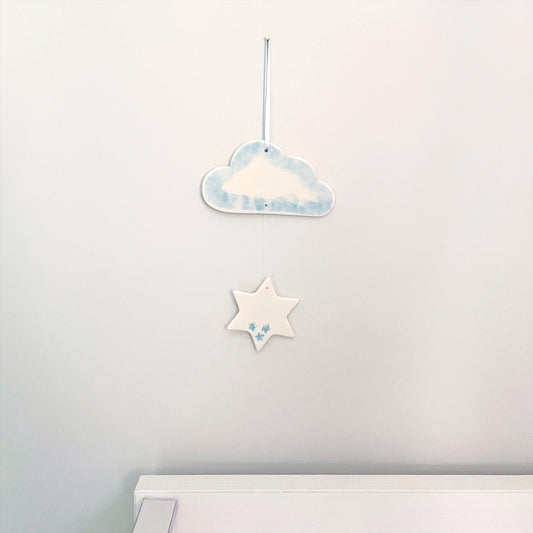 Cloud & Star Decoration - Blue