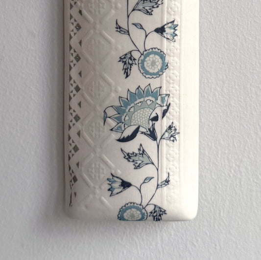 Narrow Wall Hanging Pocket Planter - Blue Fusion Design 2