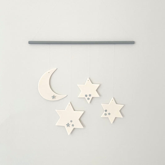 Stars & Moon Mobile - Grey