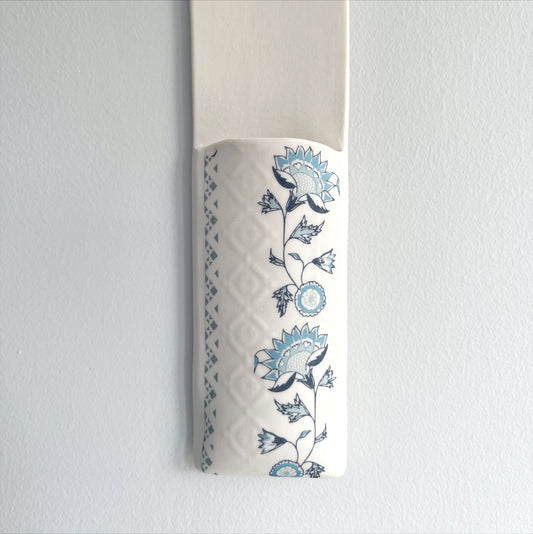 Narrow Wall Hanging Pocket Planter - Blue Fusion Design 2