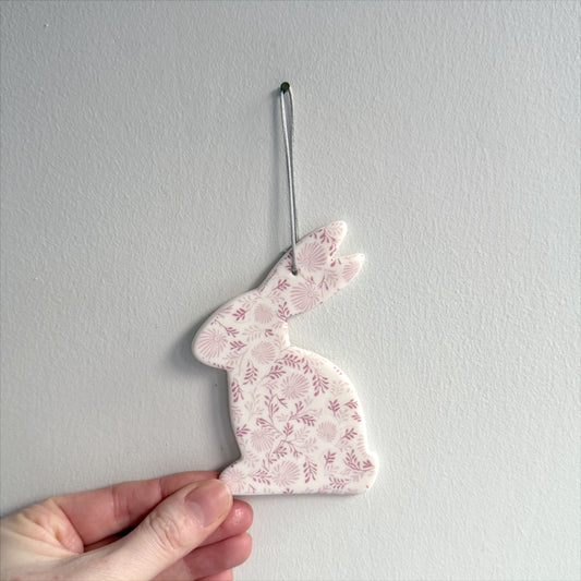 Handmade Daisy Bunny Decoration - Pink
