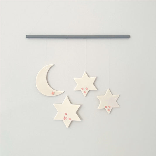 Stars & Moon Mobile - Pink