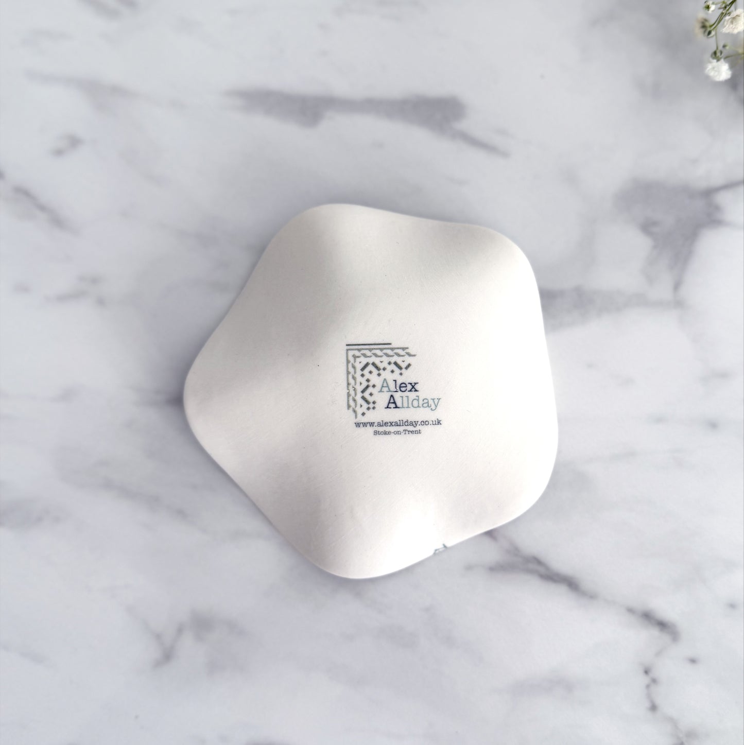 Small Porcelain Jewellery/Trinket Dish - Peony Print