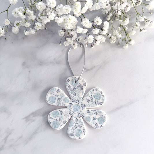 Handmade Flower Decoration - Blue Daisy Design