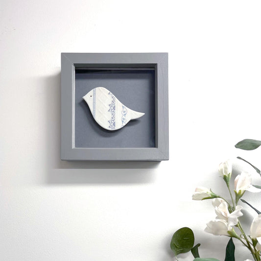 Framed Porcelain Bird - Fusion