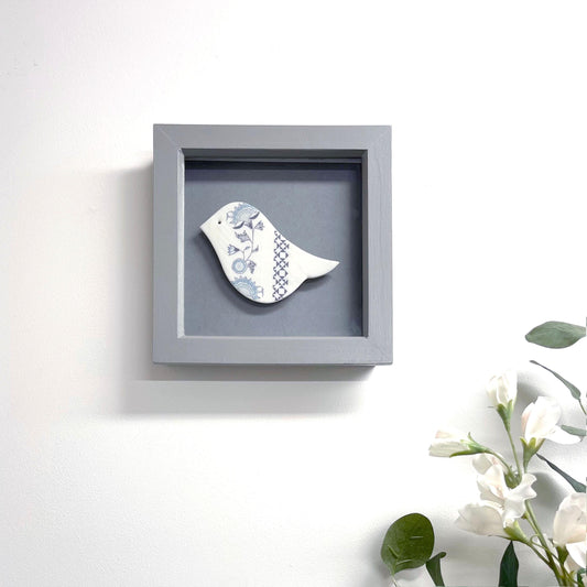 Framed Porcelain Bird Jasmine