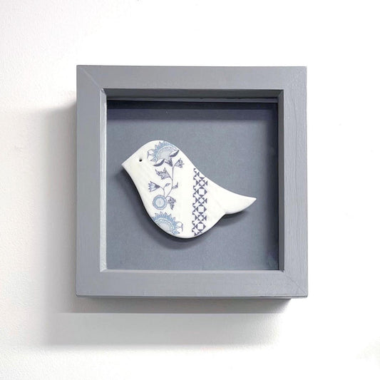 Framed Porcelain Bird Jasmine