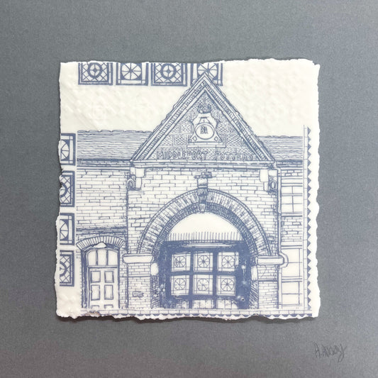 Framed Porcelain Middleport Pottery Tile - Grey Frame