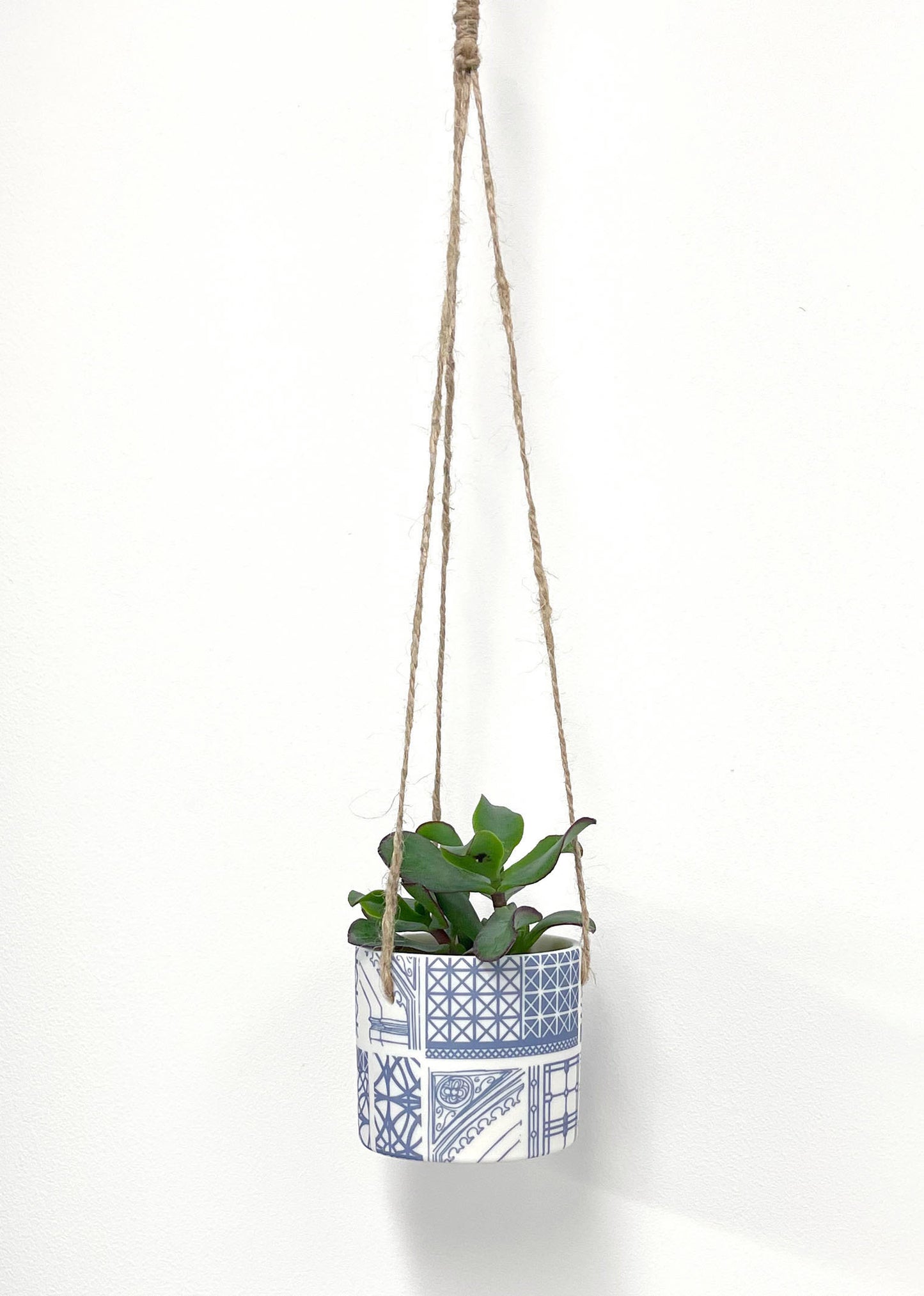 Hanging Planter Pot - Blue Architecture