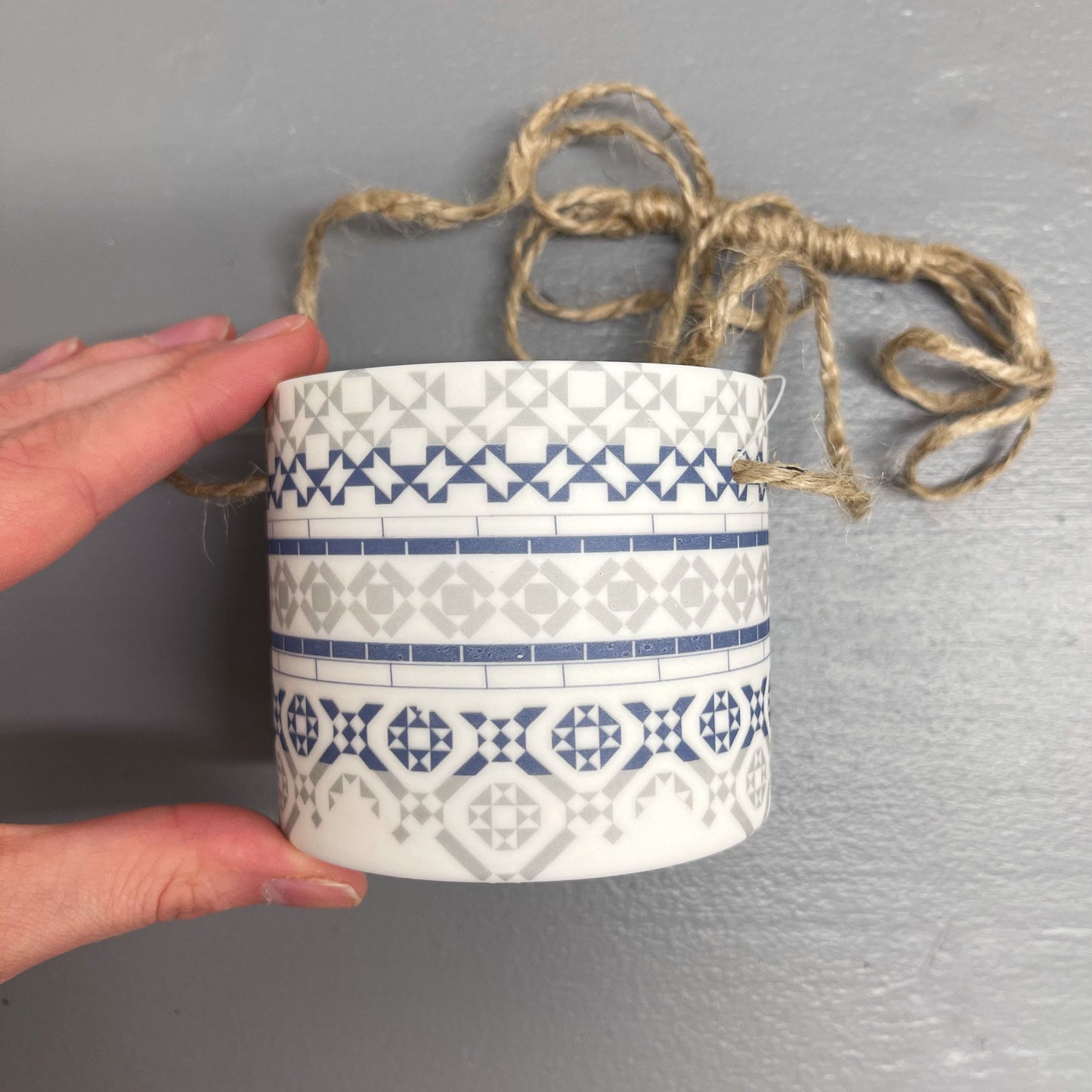 Hanging Planter Pot - Victorian Tiles